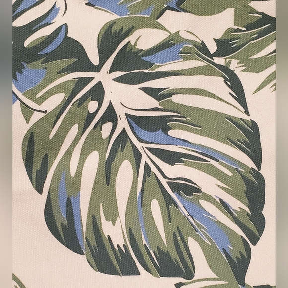 Shiraleah Chicago Tropical Leaf  Print Large Beach Tote Bag Fringe Trim Detail - Picture 6 of 6